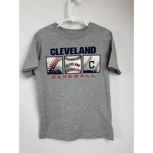 Cleveland Baseball T Shirt Kids Size 6/7 Gray MLB Team Athletics